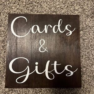 Wooden 'Cards & Gifts' Sign